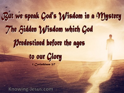 1 Corinthians 2:7 We Speak God's Wisdom In A Mystery (brown)